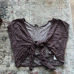 American Eagle Polka Dot Tie Shirt